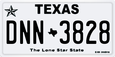 TX license plate DNN3828