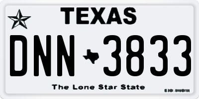TX license plate DNN3833