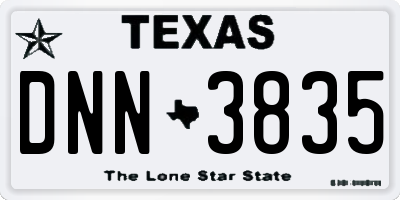 TX license plate DNN3835