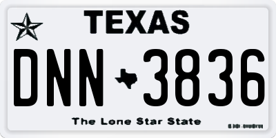 TX license plate DNN3836