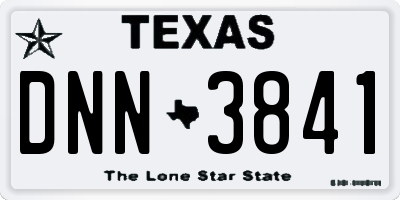 TX license plate DNN3841