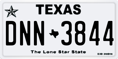 TX license plate DNN3844