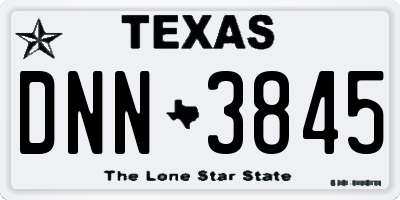 TX license plate DNN3845