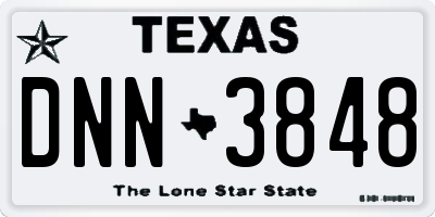 TX license plate DNN3848