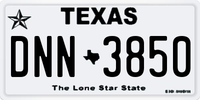 TX license plate DNN3850