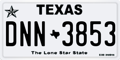 TX license plate DNN3853