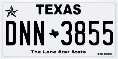 TX license plate DNN3855