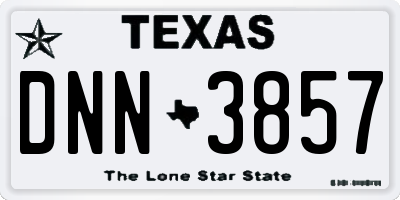 TX license plate DNN3857
