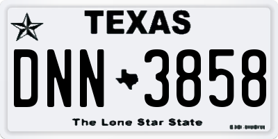 TX license plate DNN3858