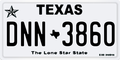 TX license plate DNN3860