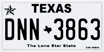 TX license plate DNN3863