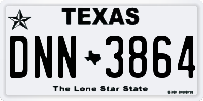 TX license plate DNN3864