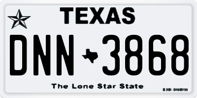TX license plate DNN3868