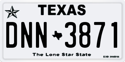 TX license plate DNN3871