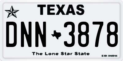 TX license plate DNN3878