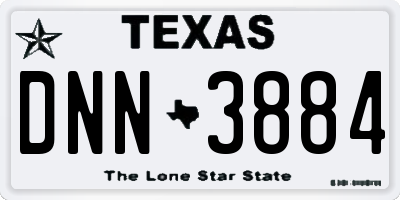 TX license plate DNN3884