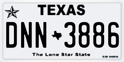 TX license plate DNN3886