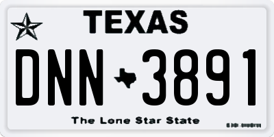 TX license plate DNN3891