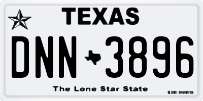 TX license plate DNN3896