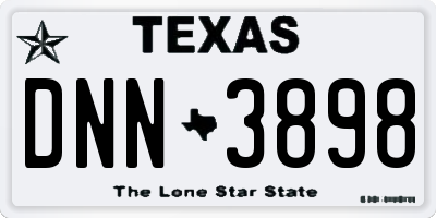 TX license plate DNN3898