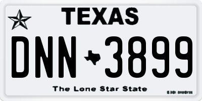 TX license plate DNN3899
