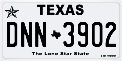 TX license plate DNN3902