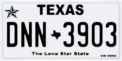 TX license plate DNN3903