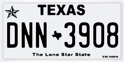 TX license plate DNN3908
