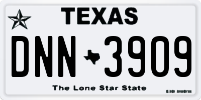 TX license plate DNN3909
