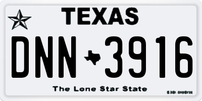 TX license plate DNN3916