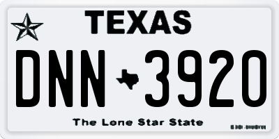 TX license plate DNN3920