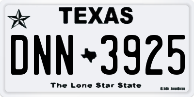 TX license plate DNN3925