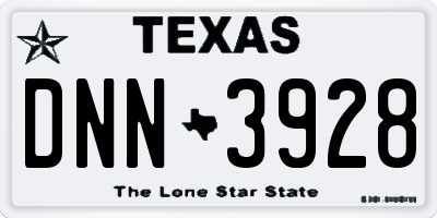 TX license plate DNN3928