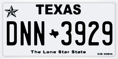 TX license plate DNN3929