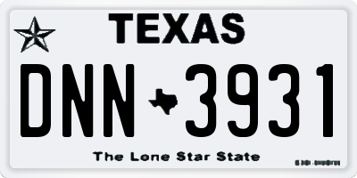 TX license plate DNN3931