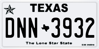TX license plate DNN3932