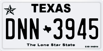 TX license plate DNN3945