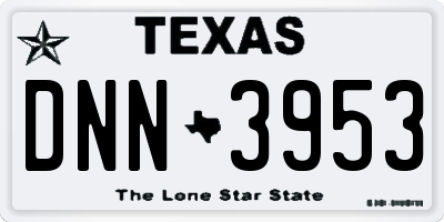 TX license plate DNN3953