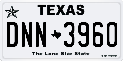 TX license plate DNN3960