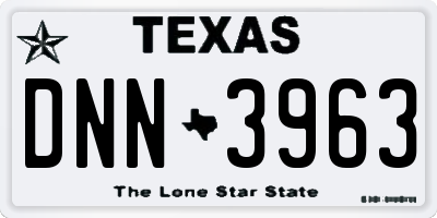 TX license plate DNN3963