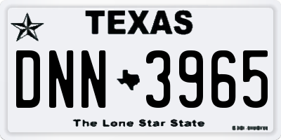 TX license plate DNN3965
