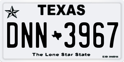 TX license plate DNN3967