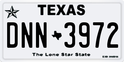 TX license plate DNN3972