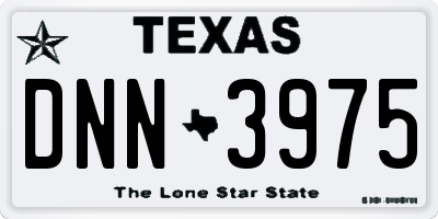 TX license plate DNN3975