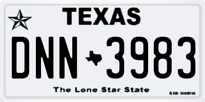 TX license plate DNN3983