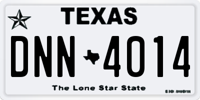 TX license plate DNN4014