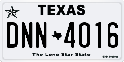 TX license plate DNN4016
