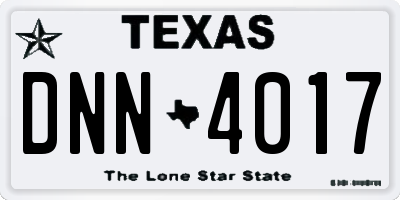 TX license plate DNN4017