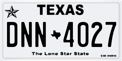 TX license plate DNN4027