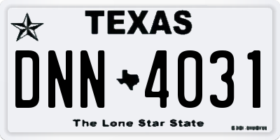 TX license plate DNN4031